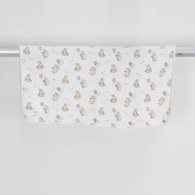 Baby blanket (White, Brown) from Newbie by KappAhl Cotton