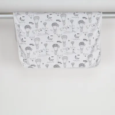 Babyfilt (Vit, Grå) från Lindex Newborn Bomull