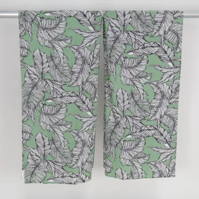 Rideau passe tringle (Vert, Blanc, Noir) de Åhléns Coton biologique