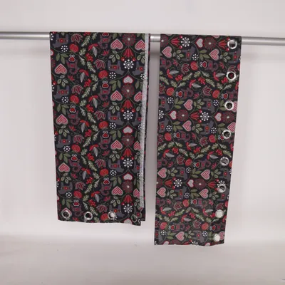 Öljettgardin (Svart, Flerfärgad)