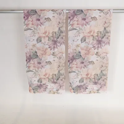 Rideau passe tringle (Rose, Beige, Multicolore)