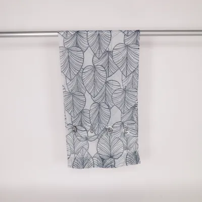 Öljettgardin (Grå, Vit) Polyester