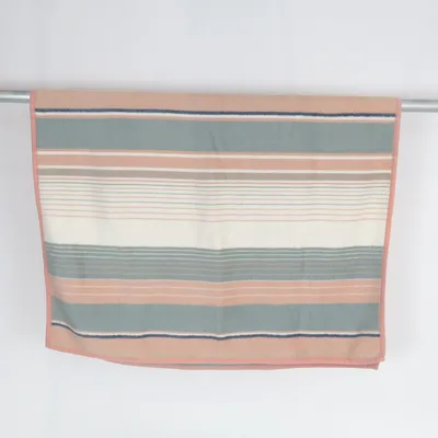 Couverture (Beige, Vert, Blanc) Laine