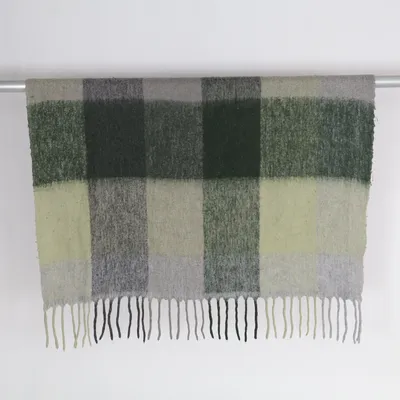 Plaid (Green, Gray, Beige) from Åhléns Home Acrylic, Polyamide, Wool