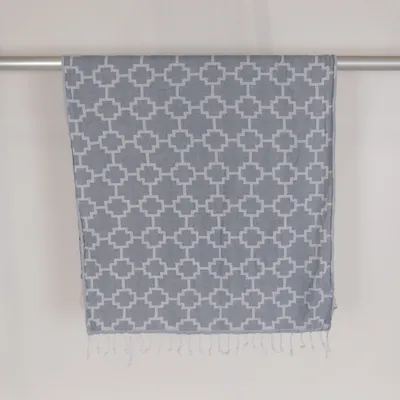 Strandmatta (Vit, Blå) från Tukan Ekologisk bomull