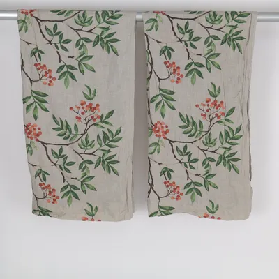 Gordijn aan roede (Beige, Groen, Rood) van Cellbes Katoen