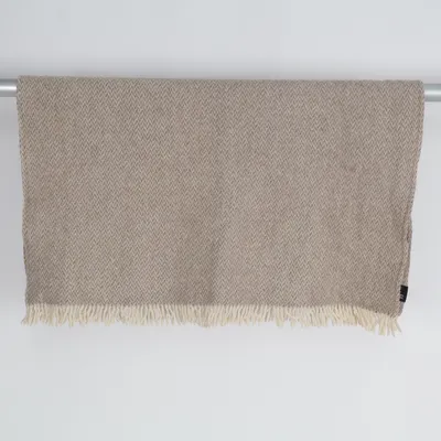 Pläd (Beige) från Woolmark Ull