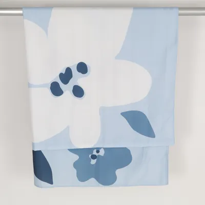 Rideau passe tringle (Bleu, Blanc)