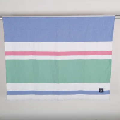 Blanket (White, Blue, Green) from Lexington Cotton
