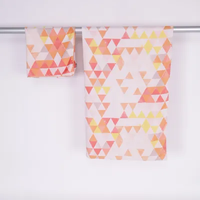Bed set (White, Multicolored) from Kibek Polyester