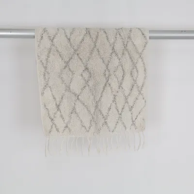 Long pile rug (White, Gray) from HK Living Cotton