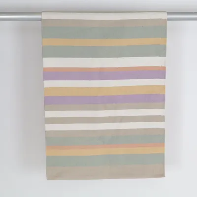 Fladvævet tæppe (Beige, Grøn, Gul)