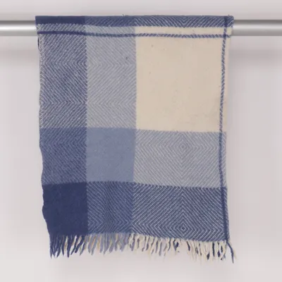 Filt (Blå, Vit) från Klippan Ull