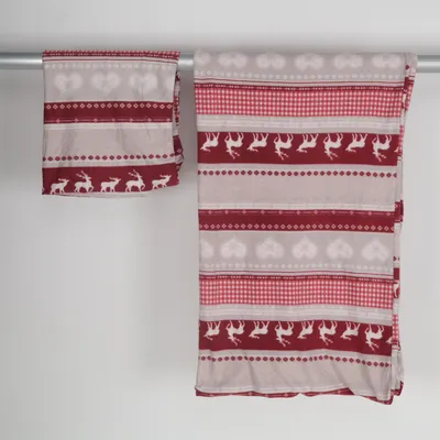 Bed set (Red, Beige, Multicolored) from Novitesse Polyester