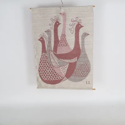 Väggbonad (Fågeldansen Ingalill Skoglund Fågel AB Borås Jacquard ) från Borås