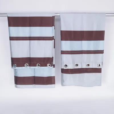 Öljettgardin (Brun, Blå, Turkos) från Jotex Polyamid, Polyester