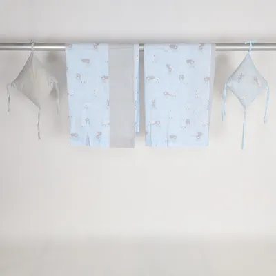 Cot bumper (Blue, Gray, White) from Baby Baby
