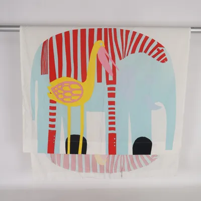 Pleat curtain (White, Multicolored) from Marimekko Cotton