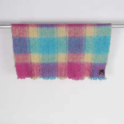 Couverture (Bleu, Rose, Jaune) de Artesania Textil Mohair, Laine