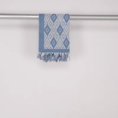 Geweven tapijt (Blauw, Wit)