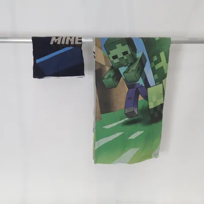 Bed set (Blue, Green, Multicolored) from Minecraft Cotton