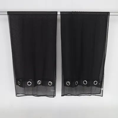 Eyelet curtain (Black) from Sancho Polyester