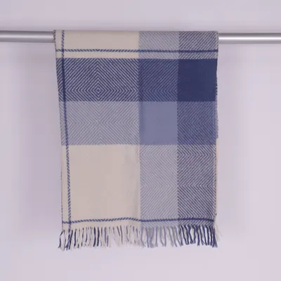 Pläd (Blå, Beige) från Klippan Ull