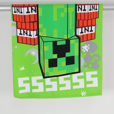 Bath towel (Green, White, Multicolored) from Minecraft Polyester
