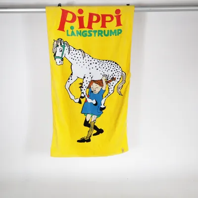 Strandhandduk (Gul, Flerfärgad) från Pippi Långstrump Bomull