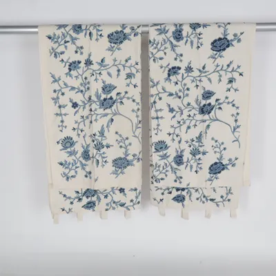 Rideau à œillets (Blanc, Bleu) de Åhléns Coton, Laine