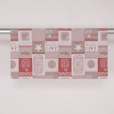 Tablecloth (Red, White, Beige) from Sander Acrylic, Cotton, Polyester
