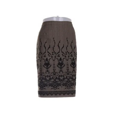 Skirt (Beige, Black) from Singh Madan Cotton, Metallic fiber, Polyester