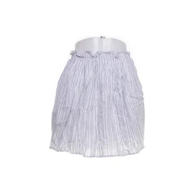 Nederdel (Hvid, Blå) fra Zara Basic Linned, Bomuld, Polyester