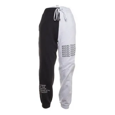 Sweatpants (Black, White) from Social Tourist Cotton, Polyester