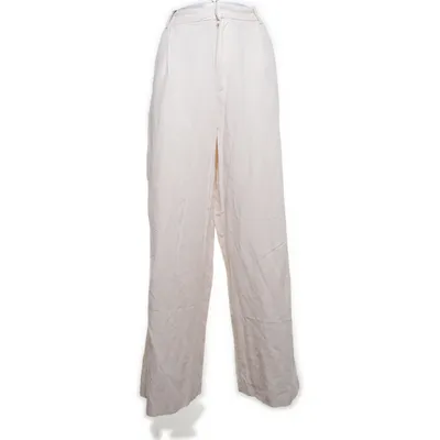 Palazzohose (Beige) von Zara Baumwolle, Leinen, Viskose