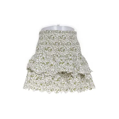 Skirt (Green, White) from Zara Cotton, Polyester