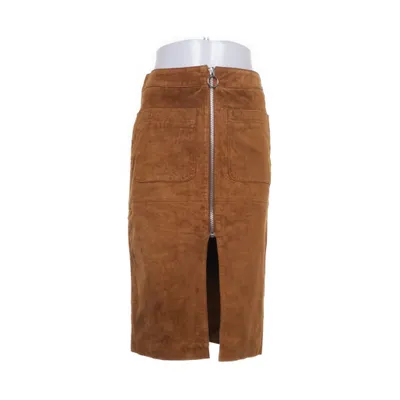 Läderkjol (Brun) från Mango Polyester, Skinn