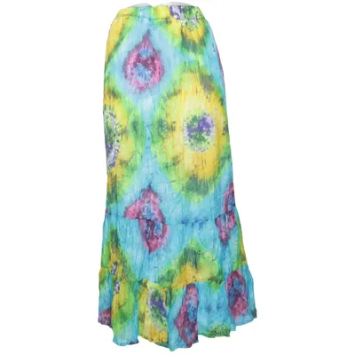 Långkjol (Blå, Grön, Gul, Flerfärgad) från Yoek Polyester