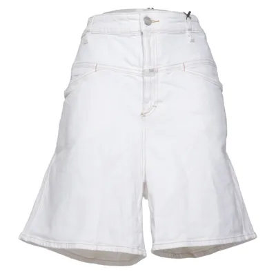 Denim shorts (Wit) van Closed Elastaan, Organisch katoen