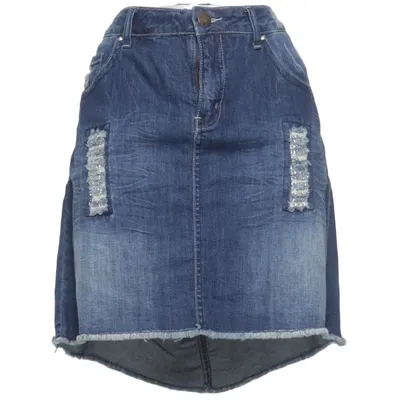 Jeanskjol (Blå) från Denim Identity by Zizzi Bomull, Elastan