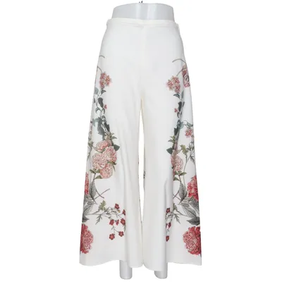 Palazzobyxor (Vit, Flerfärgad) från Zara Woman Elastan, Polyester