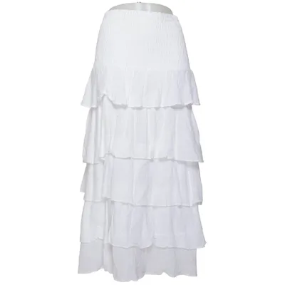 Maxi rok (Wit) van Lise Sandahl Katoen