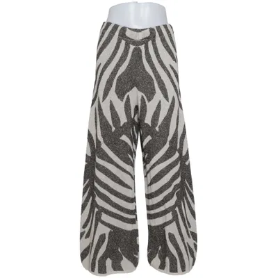 Palazzobyxor (Beige, Svart, Flerfärgad) från Zara Metallfiber, Polyester, Viskos