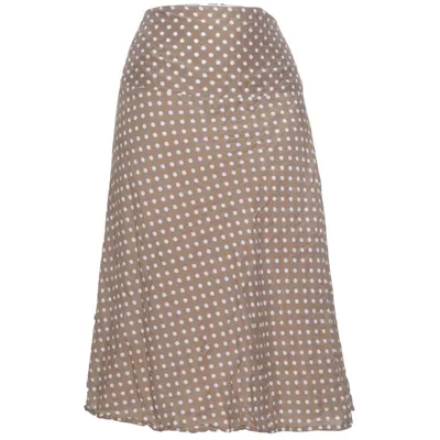 Skirt (Brown, White) from Sara Cotton, Silk