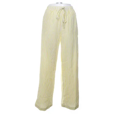 Pants (Yellow, White) from Effeny Cotton, Polyester