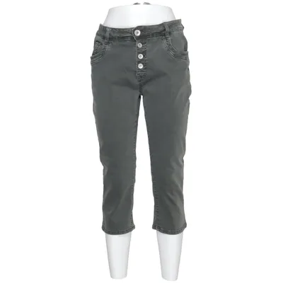Driekwart broek (Groen) van Laulia Denim Makers Katoen, Elastaan