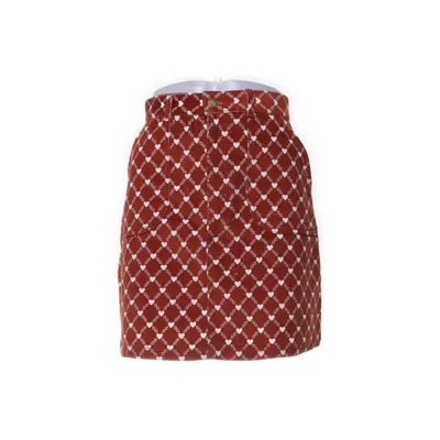 Kjol (Orange, Vit) från Monki Bomull, Elastan