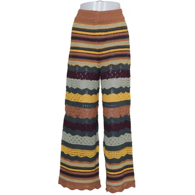 Palazzo pants (Brown, Yellow, Multicolored) from Promod Cotton, Polyester