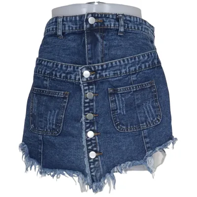 Jeansshorts (Blå) från Shein Bomull, Polyester