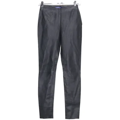Pantalon en cuir (Noir) de Jimmy Choo for H&M Élasthane, Cuir, Soie